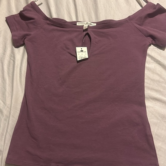 NWT Express one eleven off the shoulder top size small purple - Picture 2 of 9
